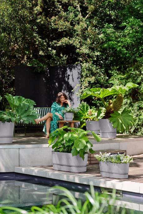 greenville pflanzgefäß 80cm rollen living beton